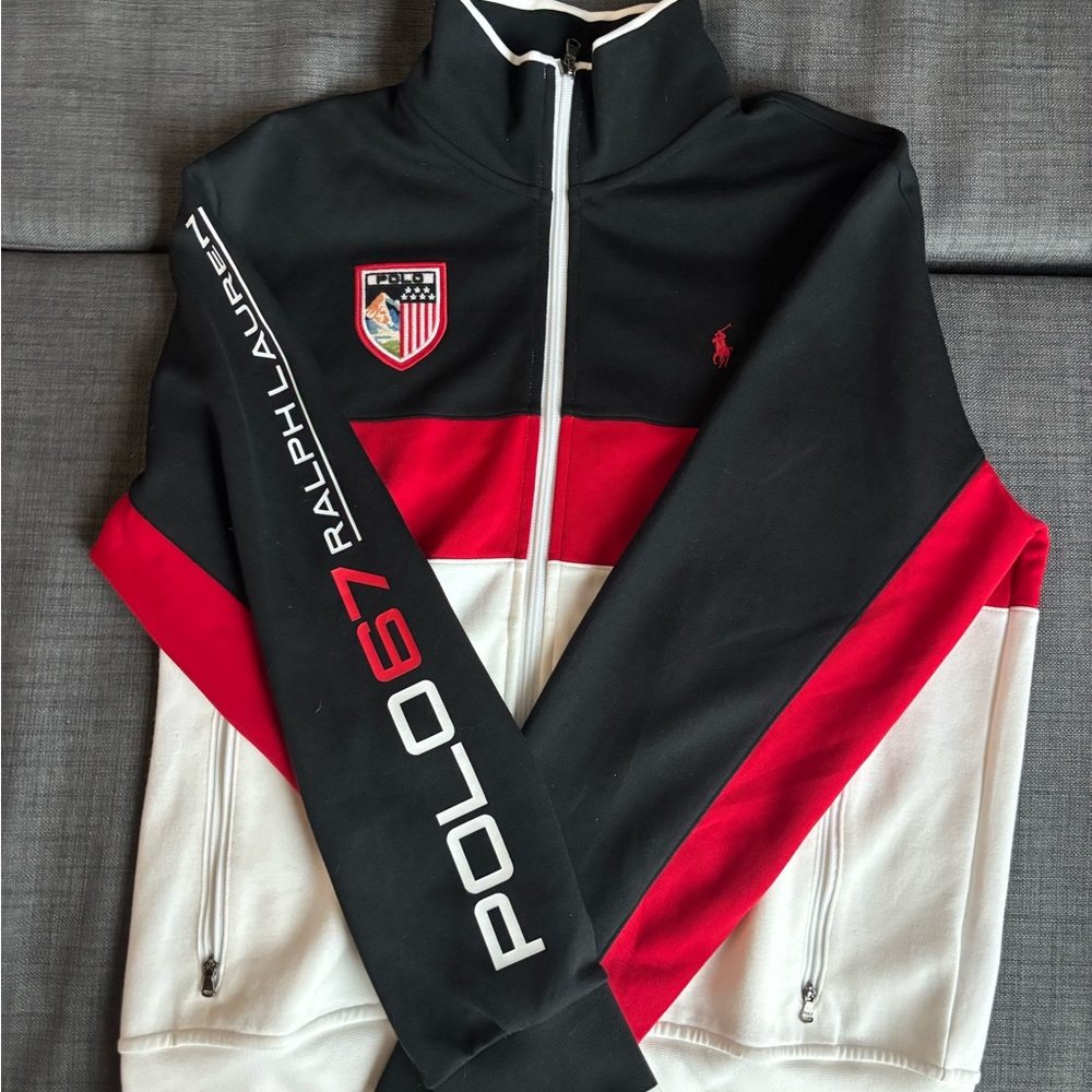 Ralph Lauren Black and Red Polo Jacket